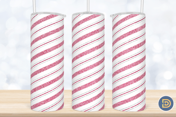A Candy Cane Stripe Tumbler Design for Graphics and Crafts Content