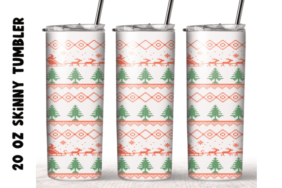 A Knitted White Christmas Tumbler Wrap for Crafts & Brand Graphics