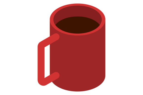A Modern Red Ceramic Cup Graphic for Product Design