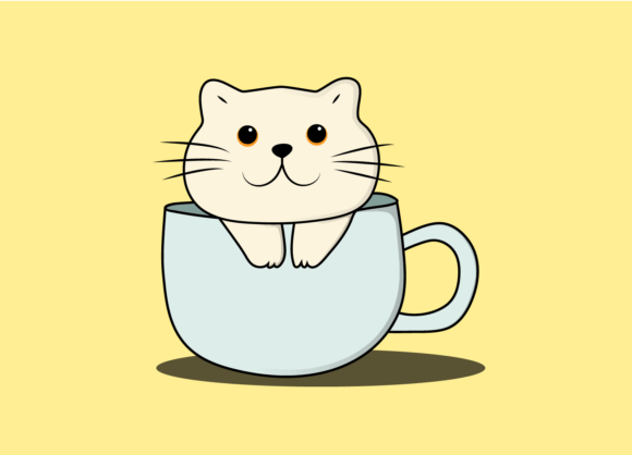 A Review of the Cute Cat in Cup Graphic Design Asset