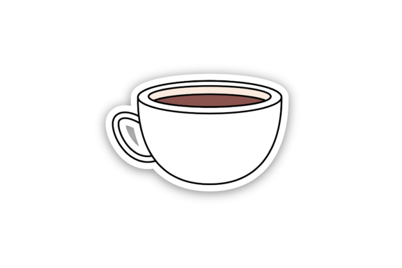 A Versatile Coffee Cup Sticker for Digital Products & Icons