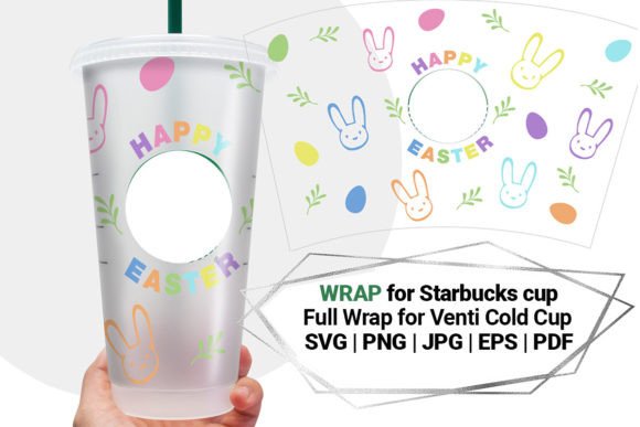 An Easter Cup Wrap Graphic for Crafters and Online Sellers