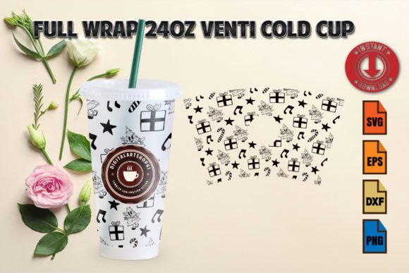 Christmas Tree Tumbler Wrap SVG for Crafts and Graphics