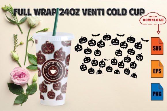 Halloween Full Wrap 24oz Cold Cup Graphics & Crafts Review