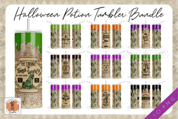 Halloween Potion Tumbler Wrap Bundle PNG Review