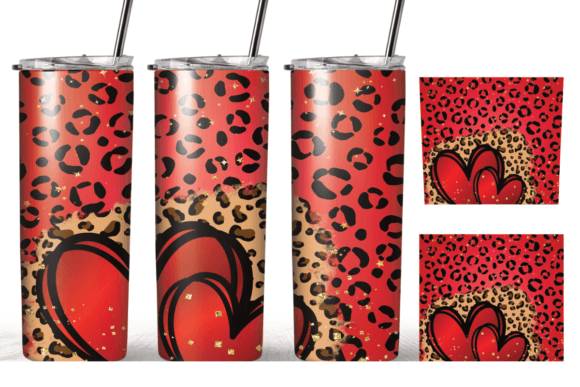 Red Heart Leopard: A Statement Embroidery Design