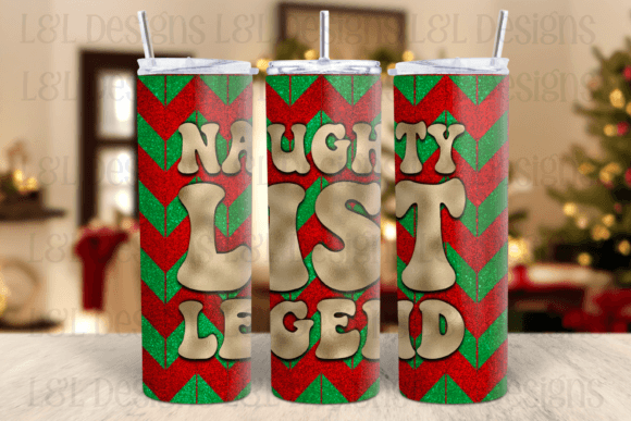 Seamless Naughty List Tumbler Design Graphics Review