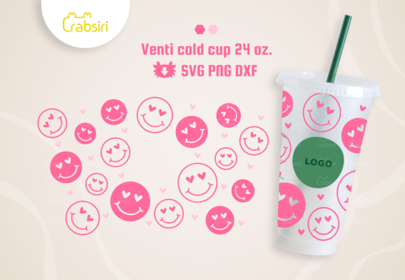 Smile Love Cold Cup Graphics: A Design Asset Review for Content Creators