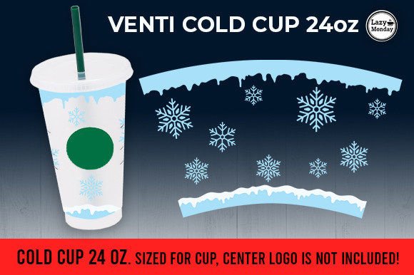 Snow Flake Winter Graphics for Crafty Venti Cold Cups